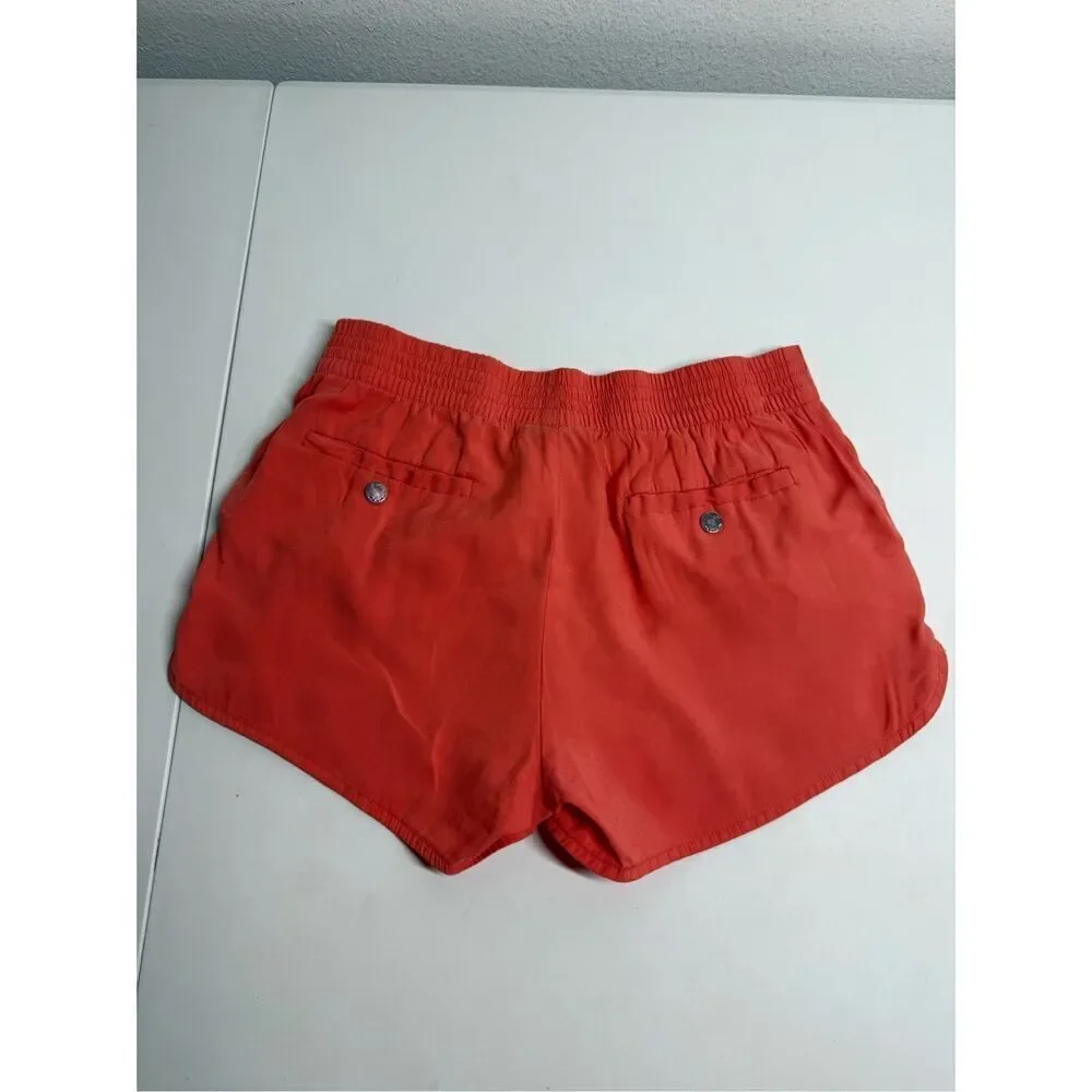 Calvin Klein Shorts Women's Orange Rayon Blend Stretch Waist Casual Shorts XS